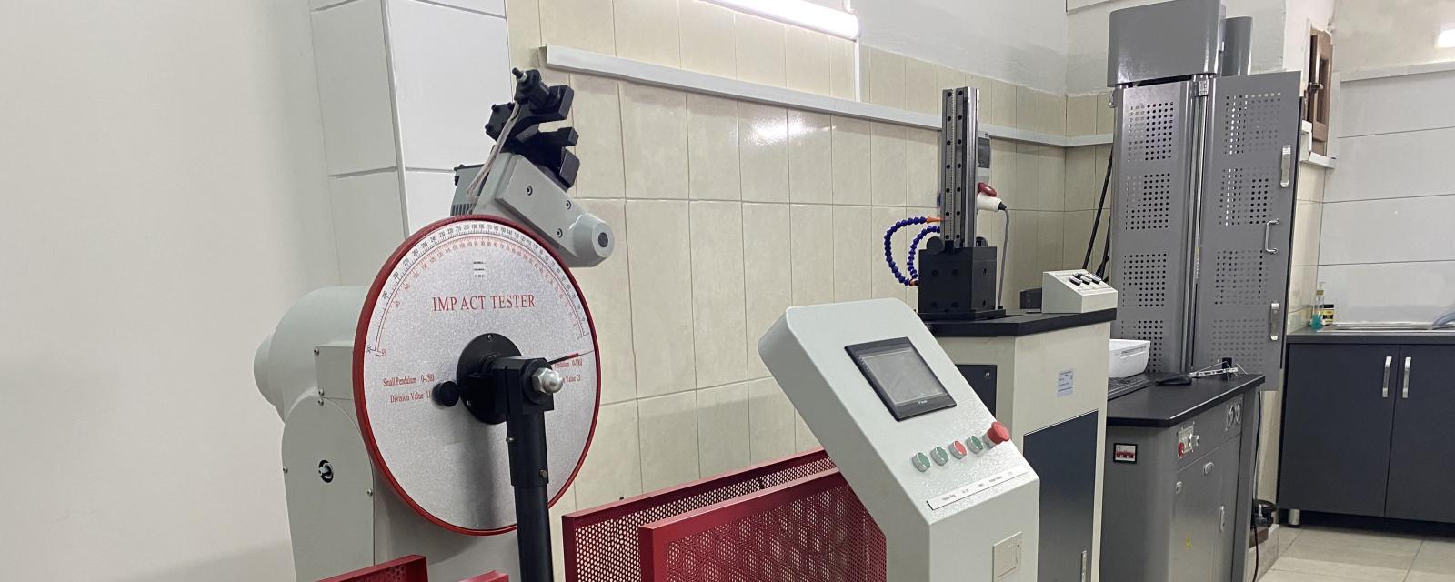 Notch impact and tensile testing machines in the Mekatest laboratory
